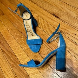 Yaro Leather Chunky Block Ankle strap Sandals pumps High blue jeans summer Beach